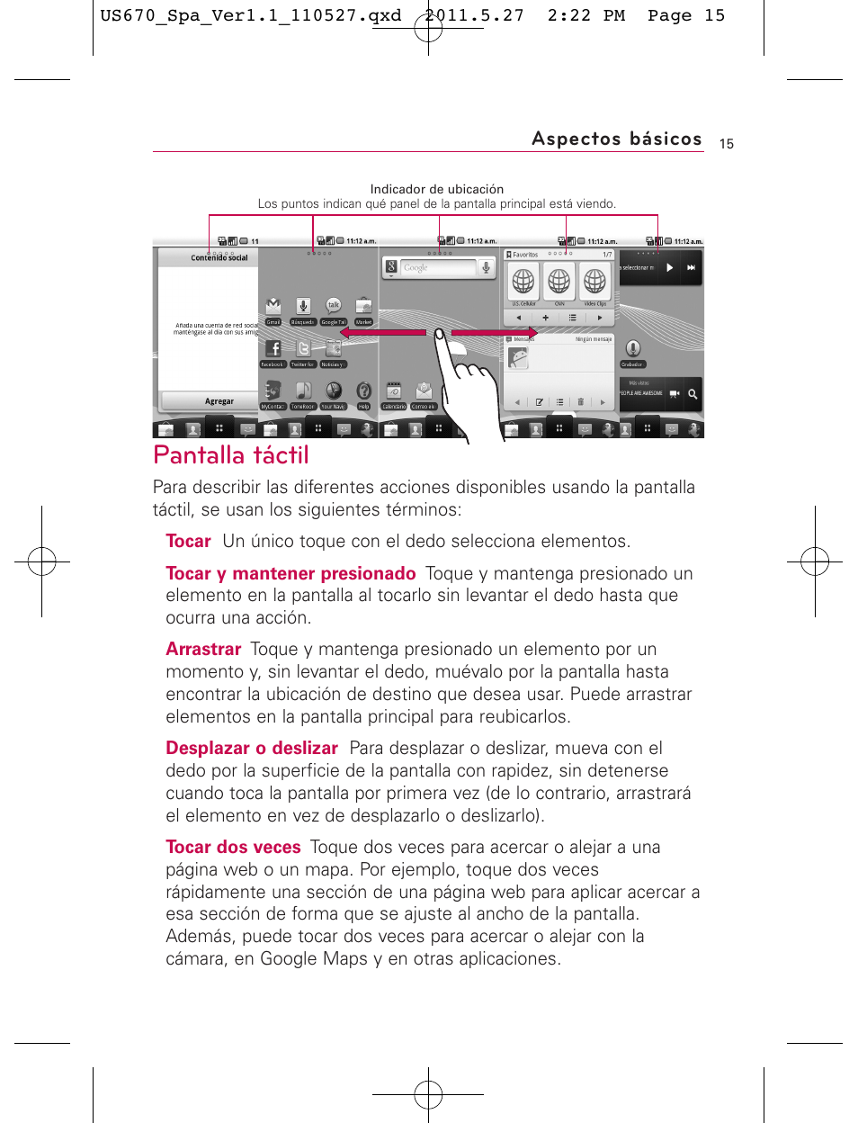 Pantalla táctil | LG US670 User Manual | Page 165 / 309