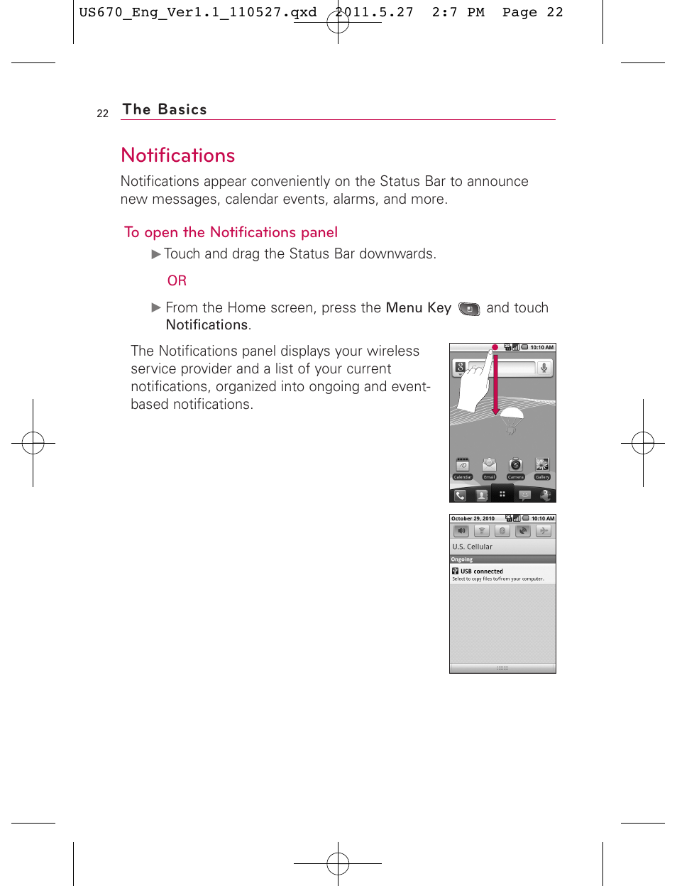 Notifications | LG US670 User Manual | Page 24 / 309