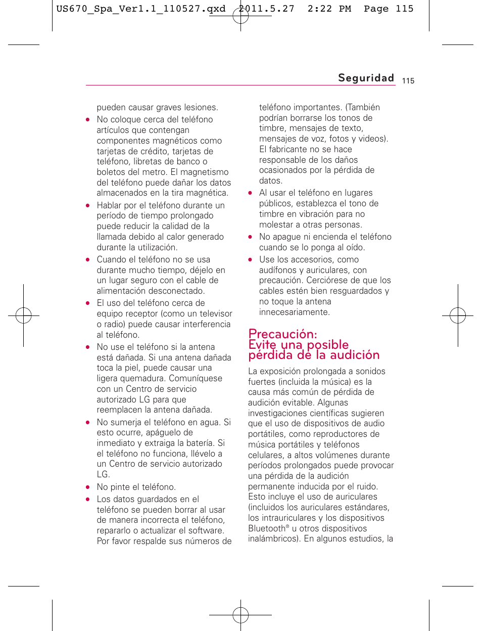 Seguridad | LG US670 User Manual | Page 265 / 309