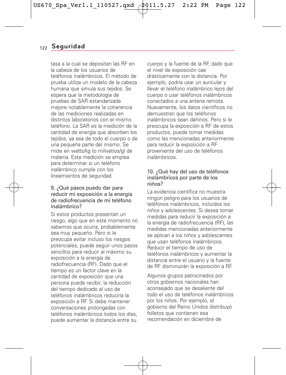 Seguridad | LG US670 User Manual | Page 272 / 309