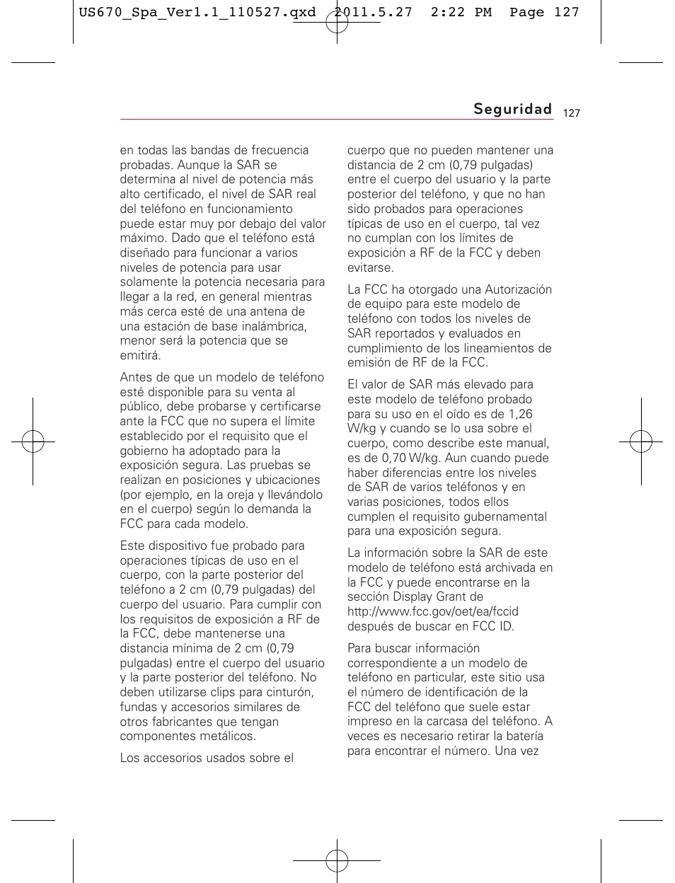 Seguridad | LG US670 User Manual | Page 277 / 309