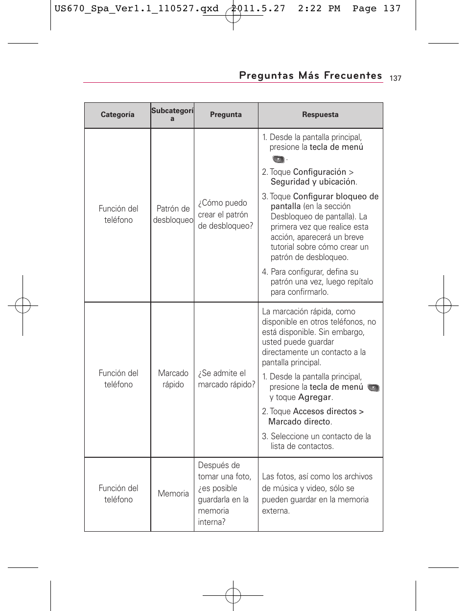 Preguntas más frecuentes | LG US670 User Manual | Page 287 / 309