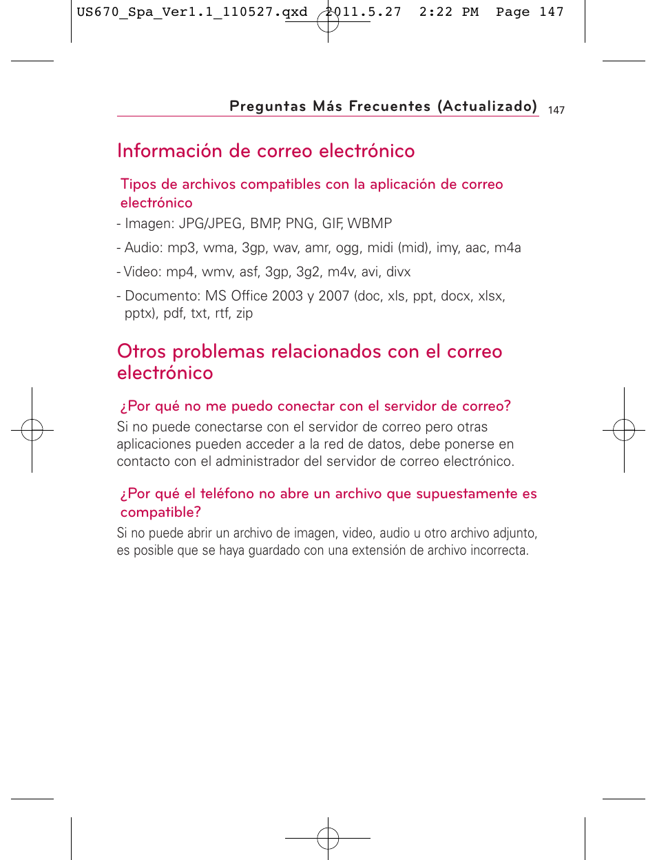 Información de correo electrónico | LG US670 User Manual | Page 297 / 309