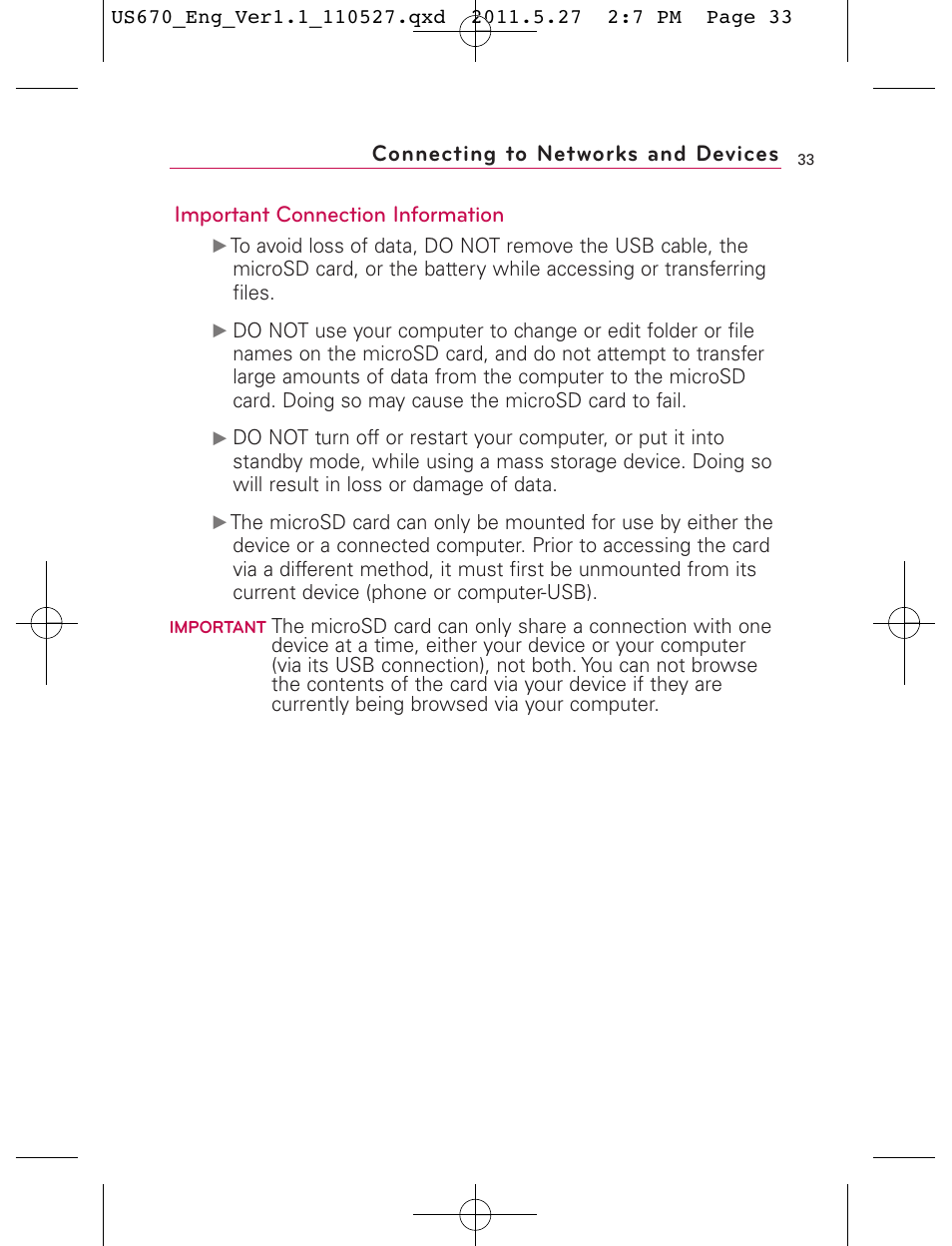 LG US670 User Manual | Page 35 / 309