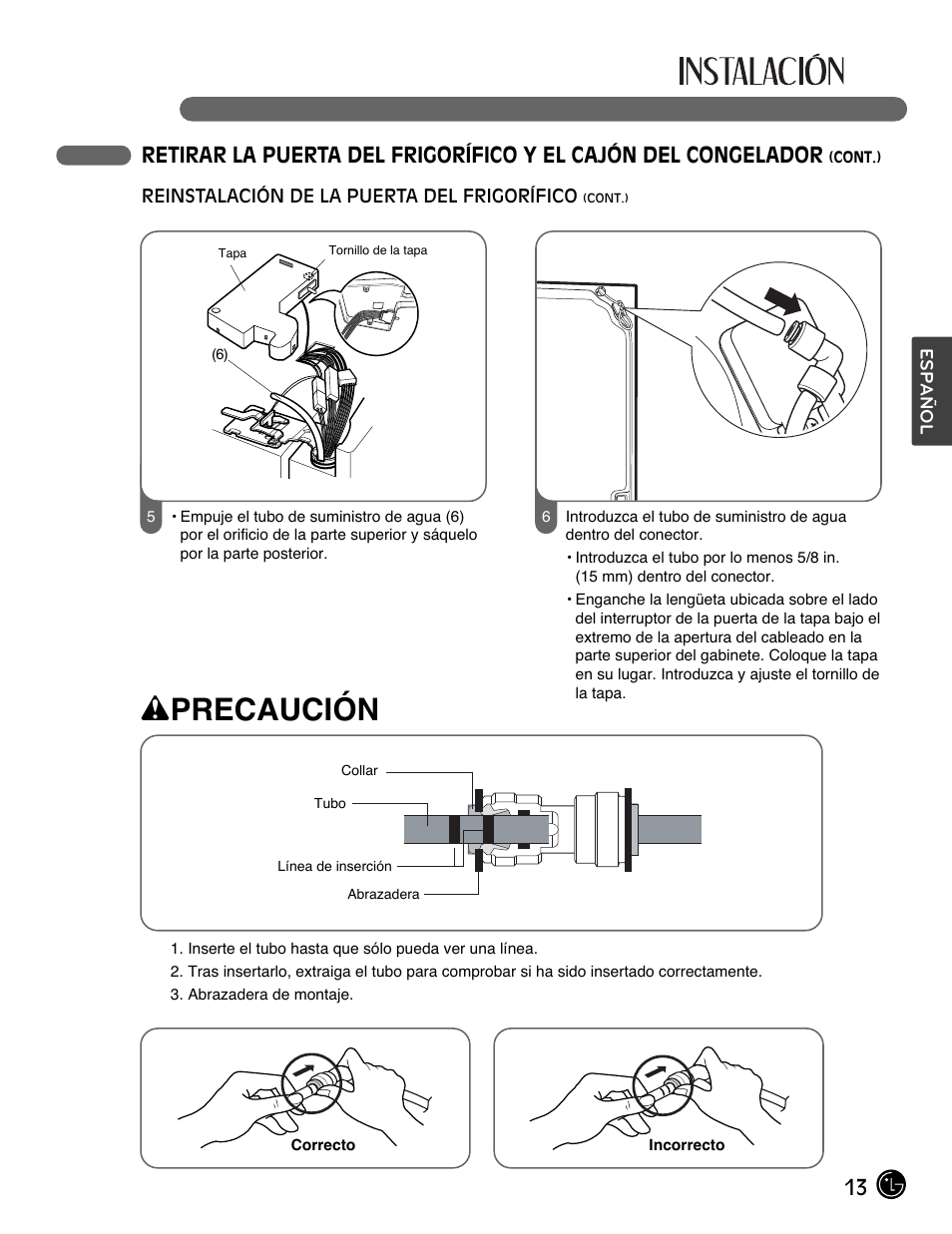 Wprecaución | LG LMX28988ST User Manual | Page 117 / 156