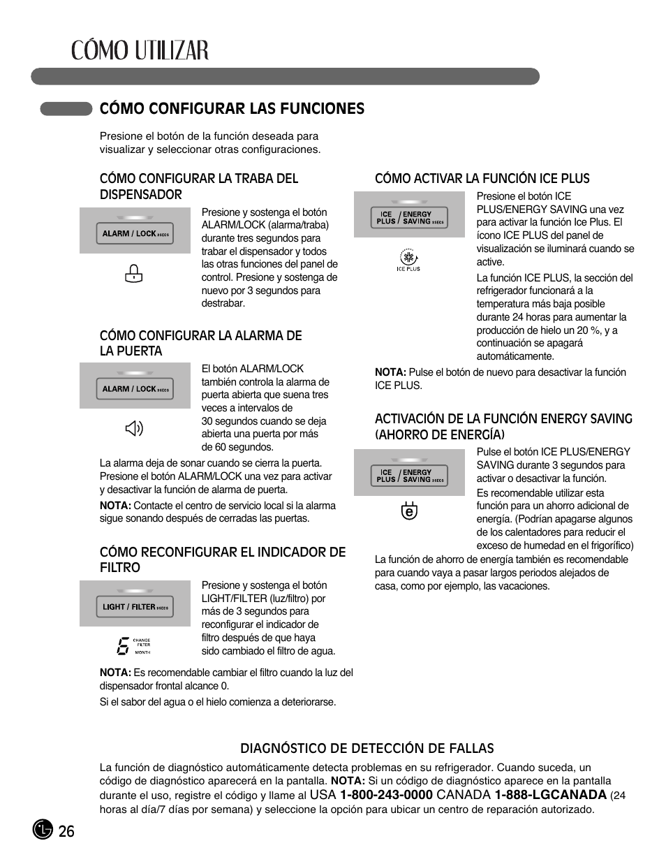 26 cómo configurar las funciones | LG LMX28988ST User Manual | Page 130 / 156