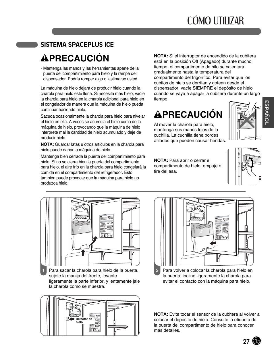 Wprecaución | LG LMX28988ST User Manual | Page 131 / 156