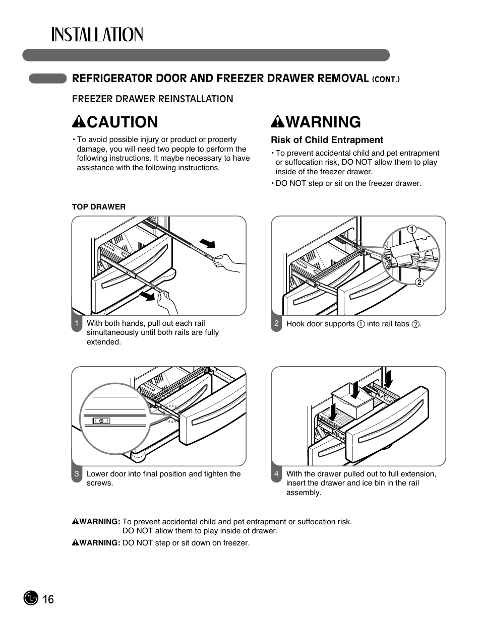 Wcaution, Wwarning | LG LMX28988ST User Manual | Page 16 / 156