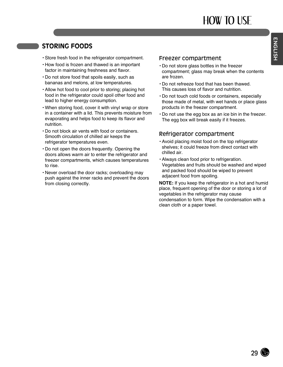 29 storing foods | LG LMX28988ST User Manual | Page 29 / 156