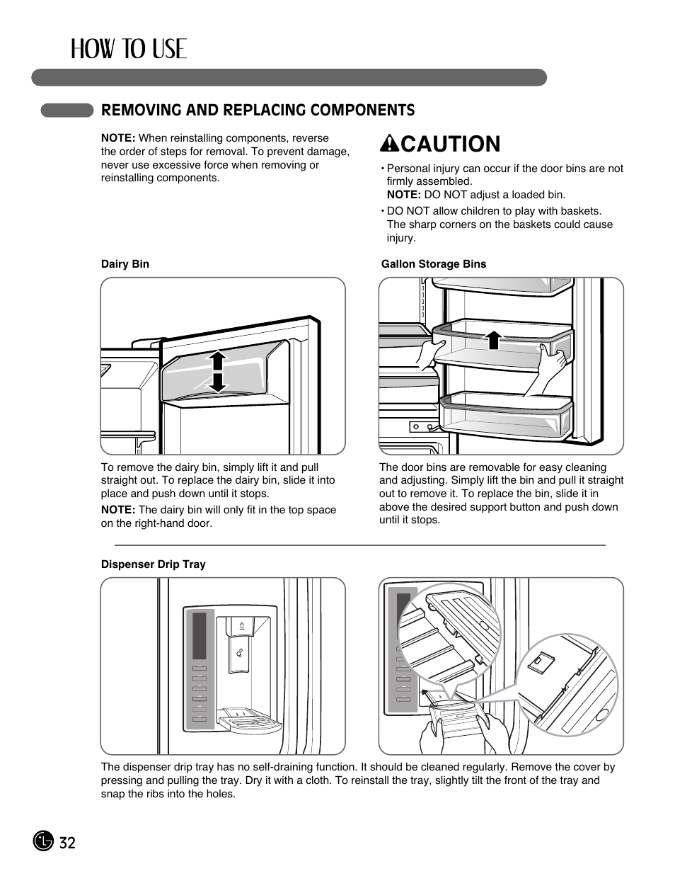 Wcaution | LG LMX28988ST User Manual | Page 32 / 156