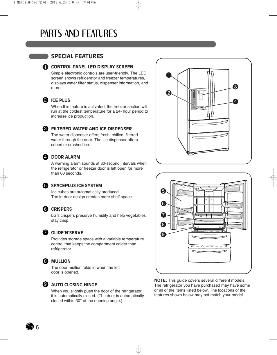 6special features | LG LMX28988ST User Manual | Page 6 / 156