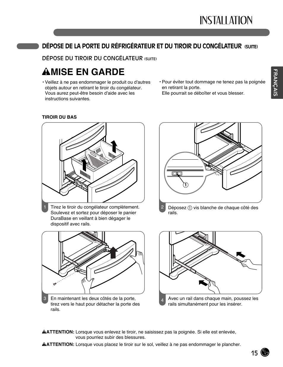 Wmise en garde | LG LMX28988ST User Manual | Page 67 / 156