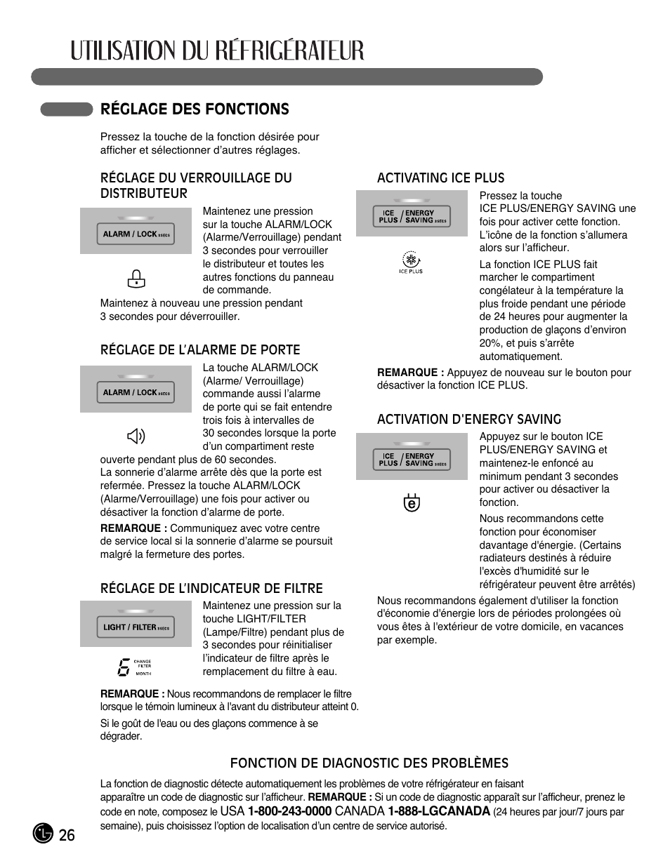 26 réglage des fonctions | LG LMX28988ST User Manual | Page 78 / 156