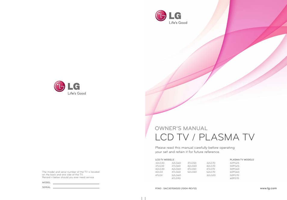 LG 52LG60-UG User Manual | 152 pages