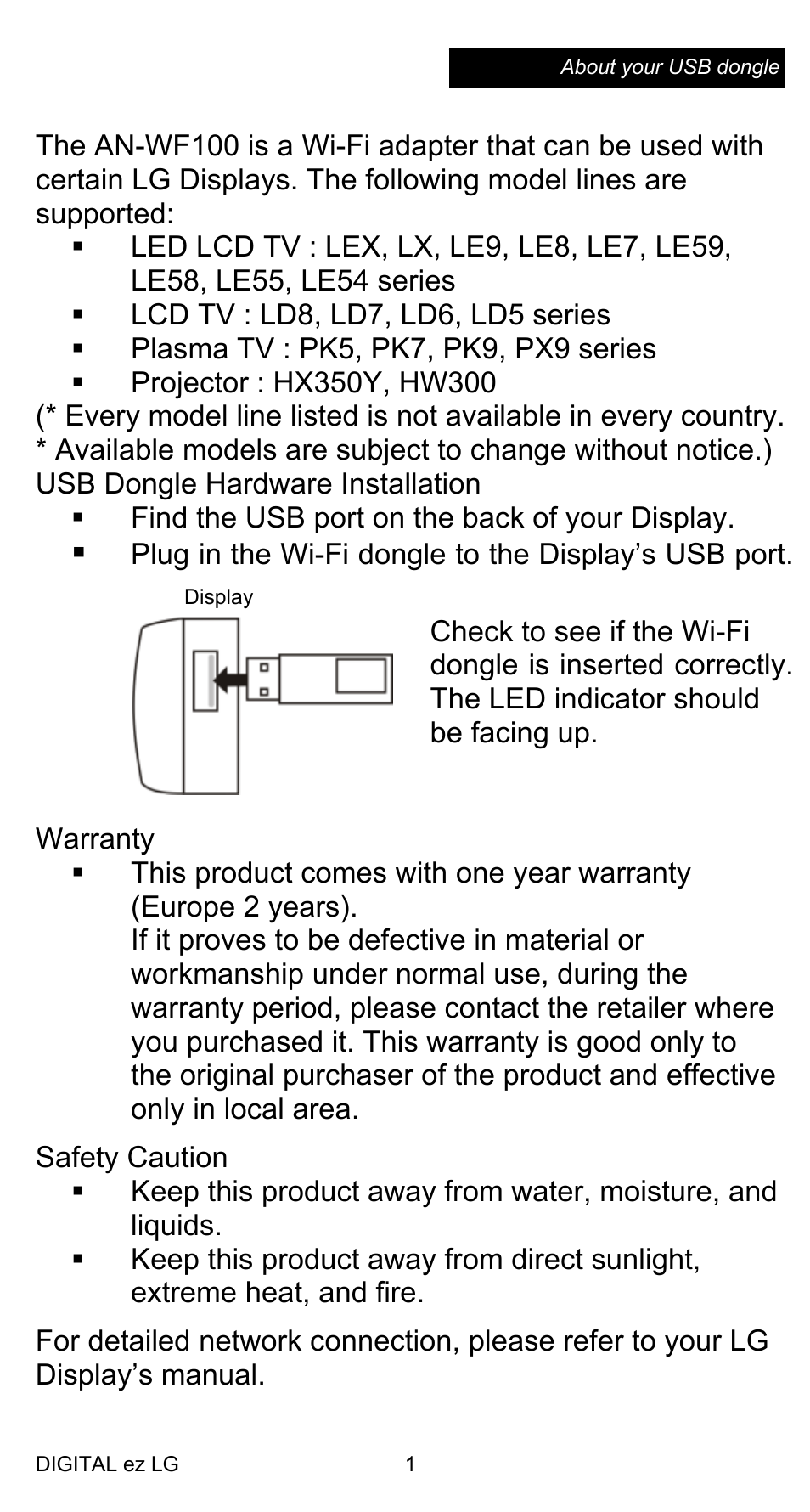 LG AN-WF100 User Manual | Page 2 / 20
