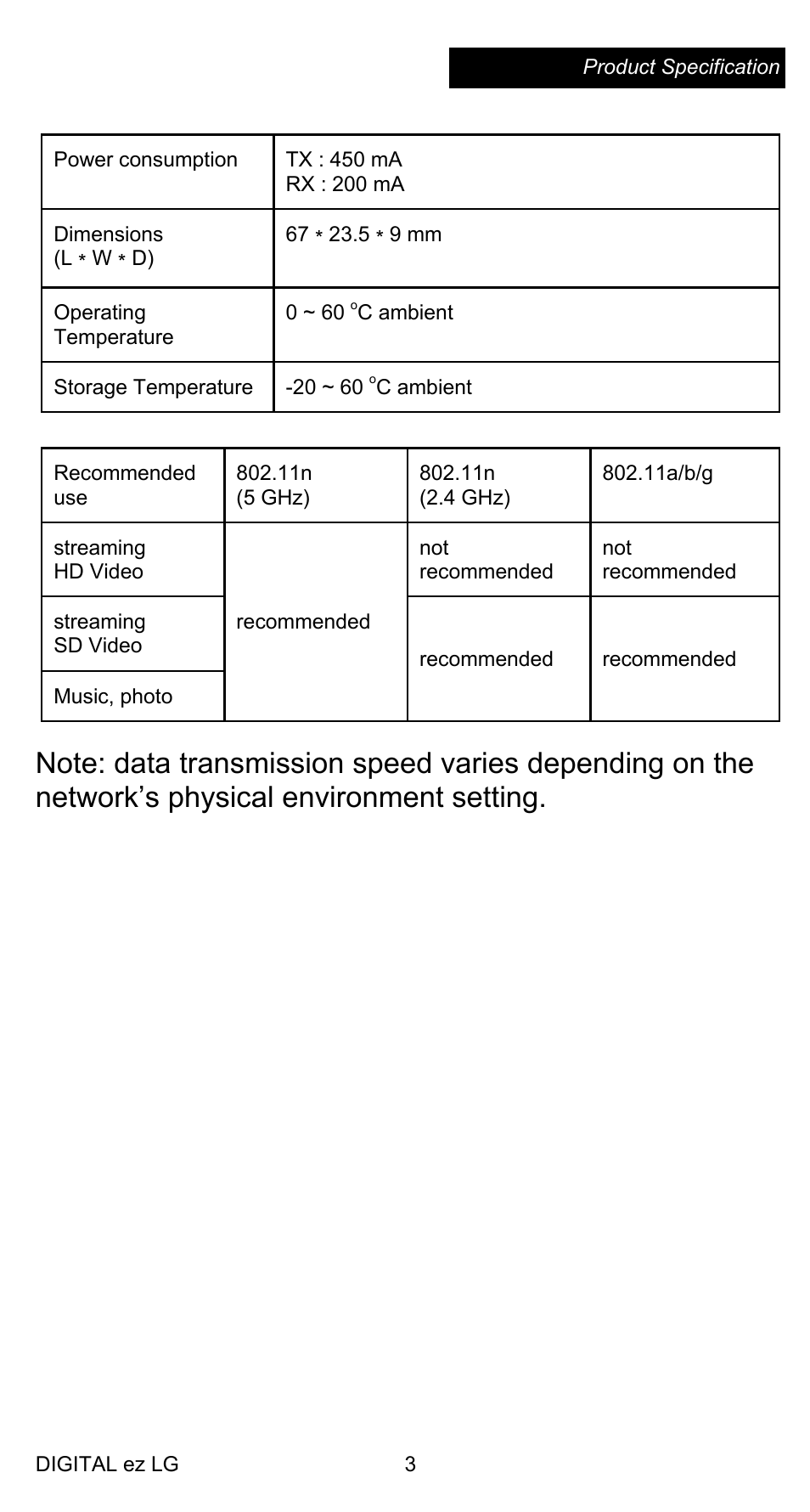 LG AN-WF100 User Manual | Page 4 / 20