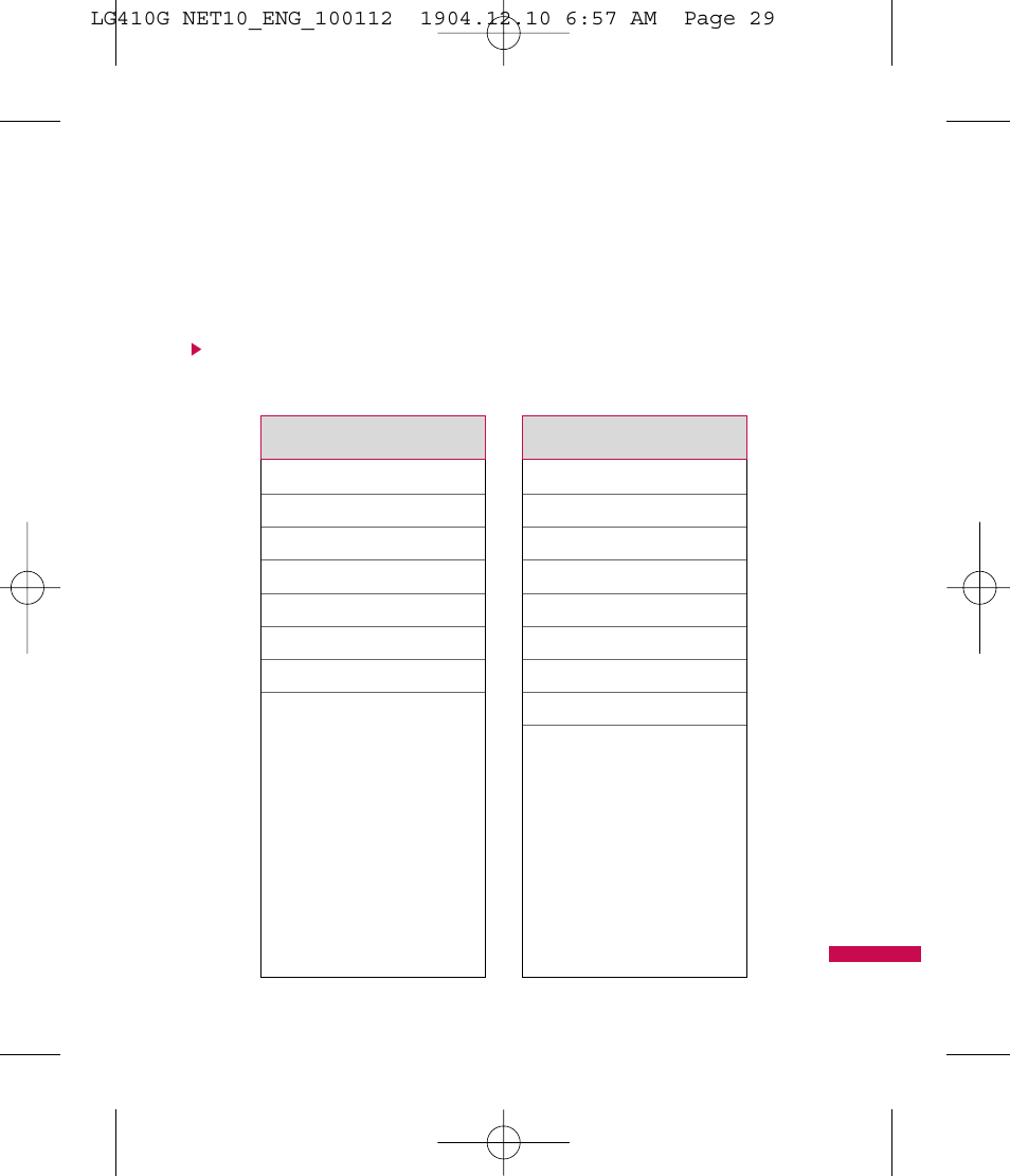 Menu tree | LG LG410G User Manual | Page 32 / 213