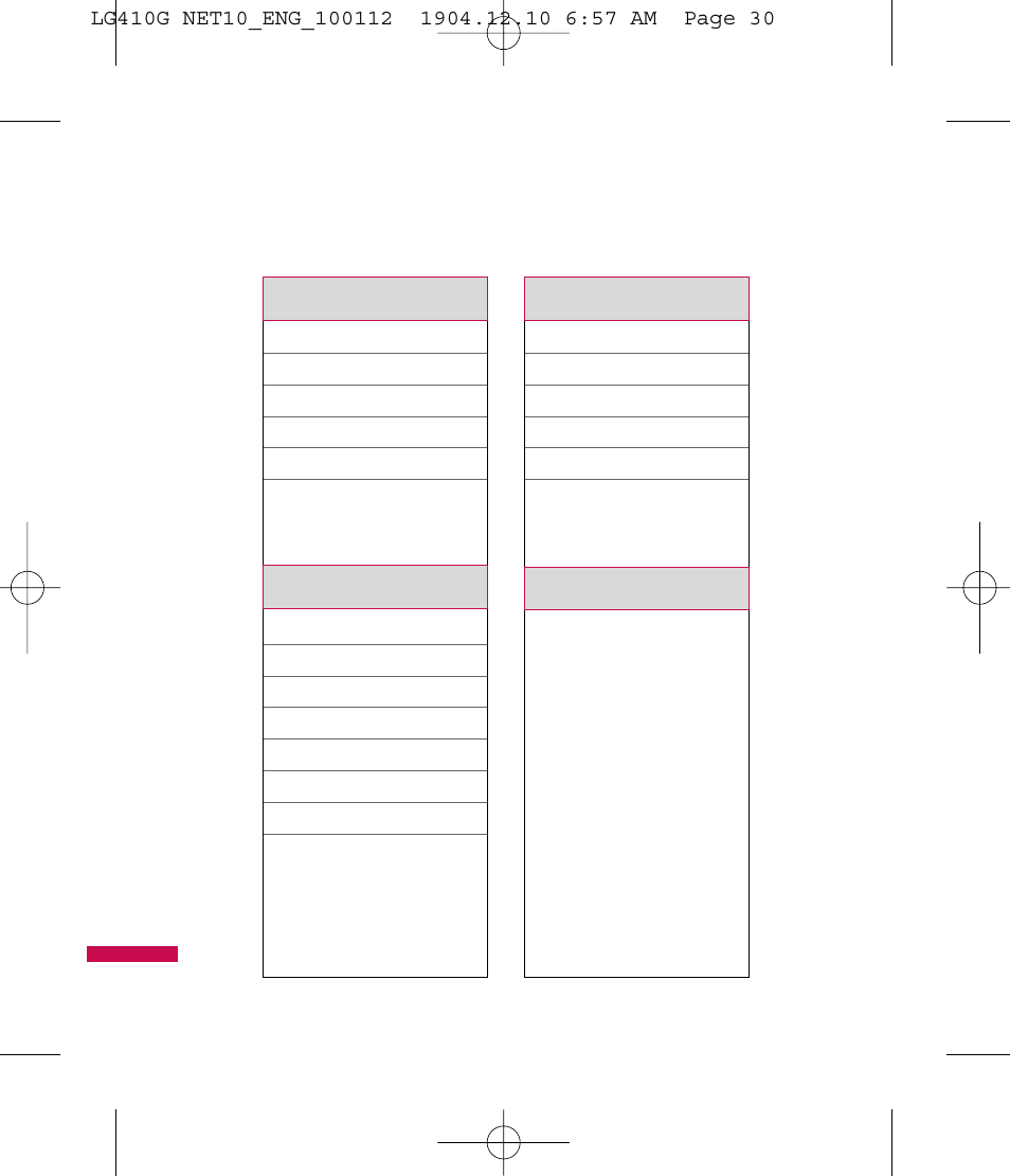 Menu tree | LG LG410G User Manual | Page 33 / 213