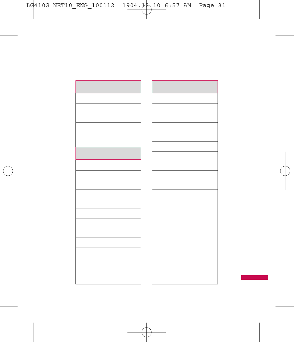 Menu tree | LG LG410G User Manual | Page 34 / 213