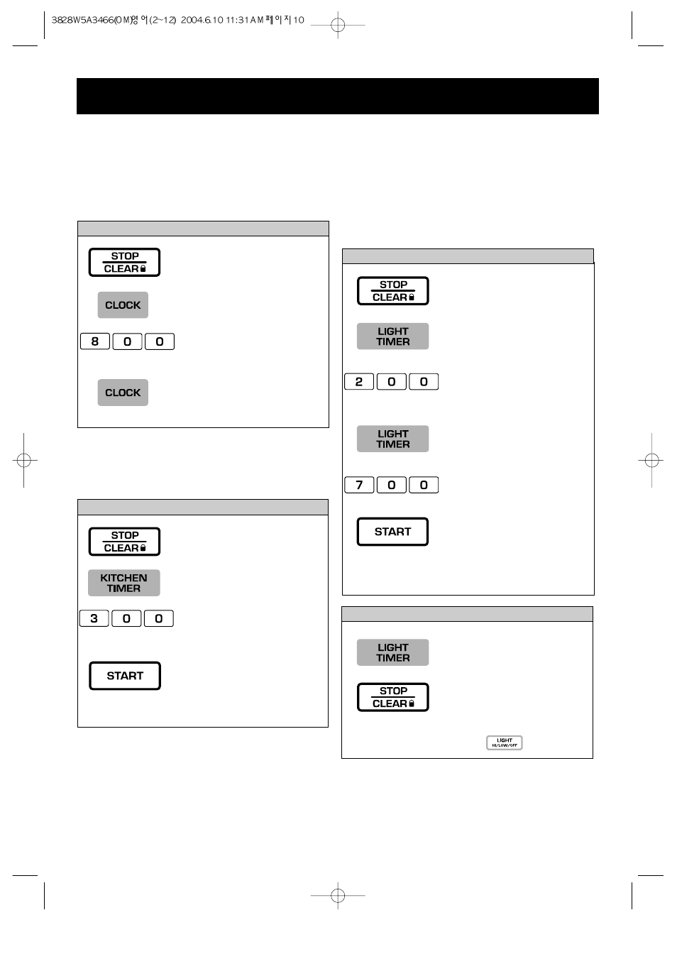 Operation, Learn about your microwave oven, Clock | Light timer, Kitchen timer | LG LMV1625W User Manual | Page 10 / 31