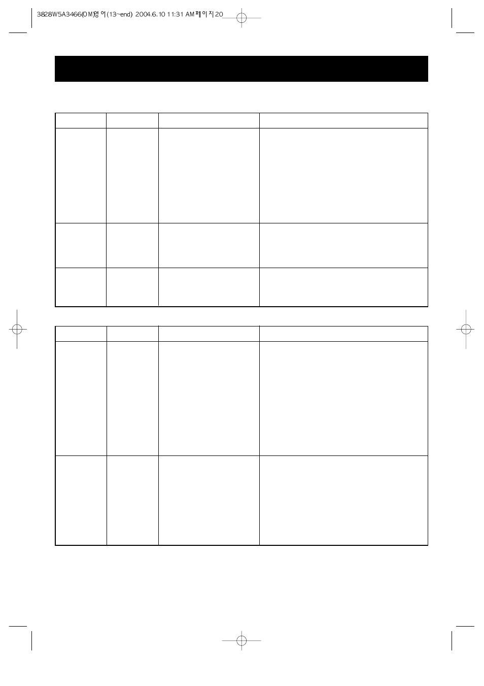 Operation, Auto defrost chart (continued) | LG LMV1625W User Manual | Page 20 / 31