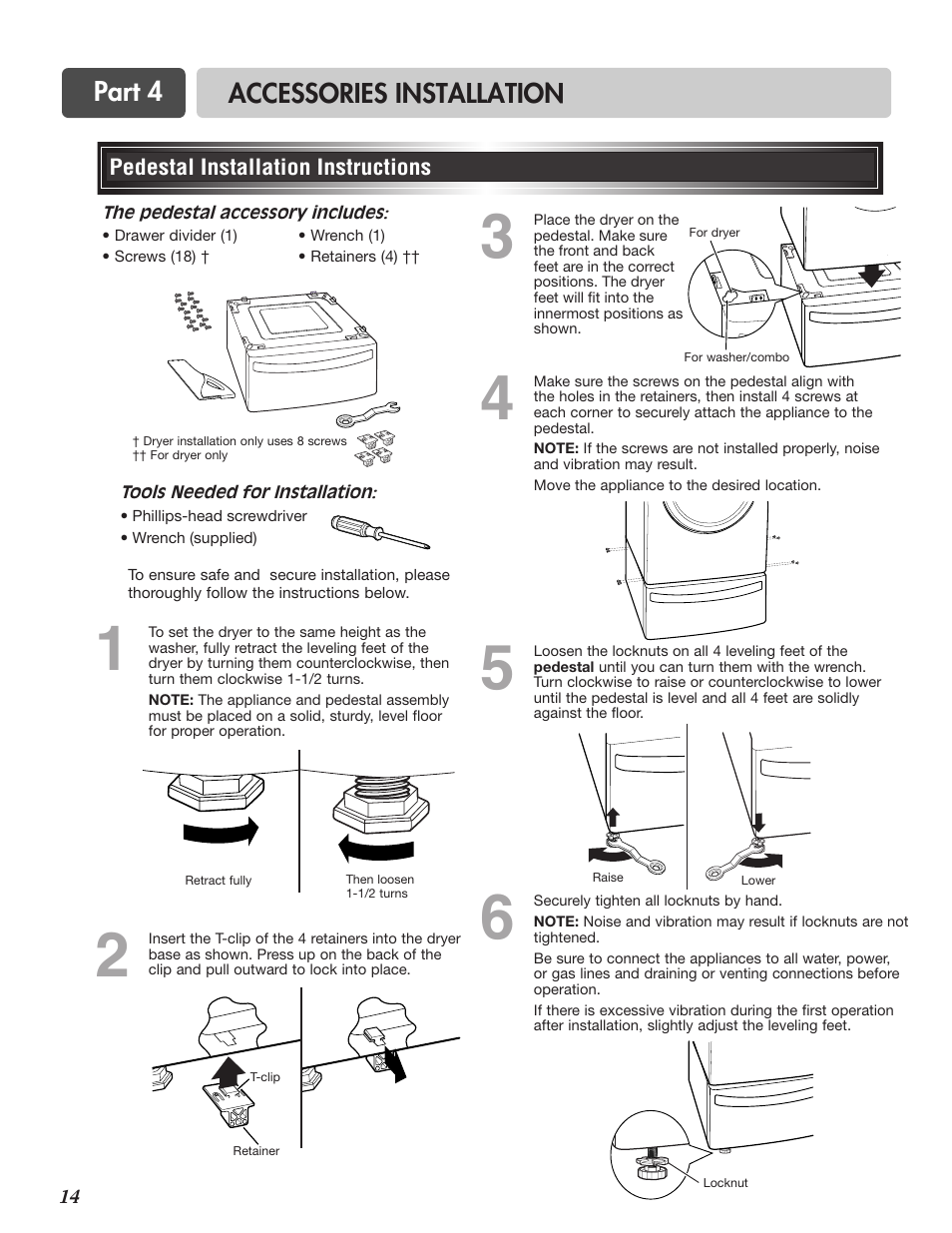 Part 4 accessories installation | LG TD-V10150G User Manual | Page 15 / 65