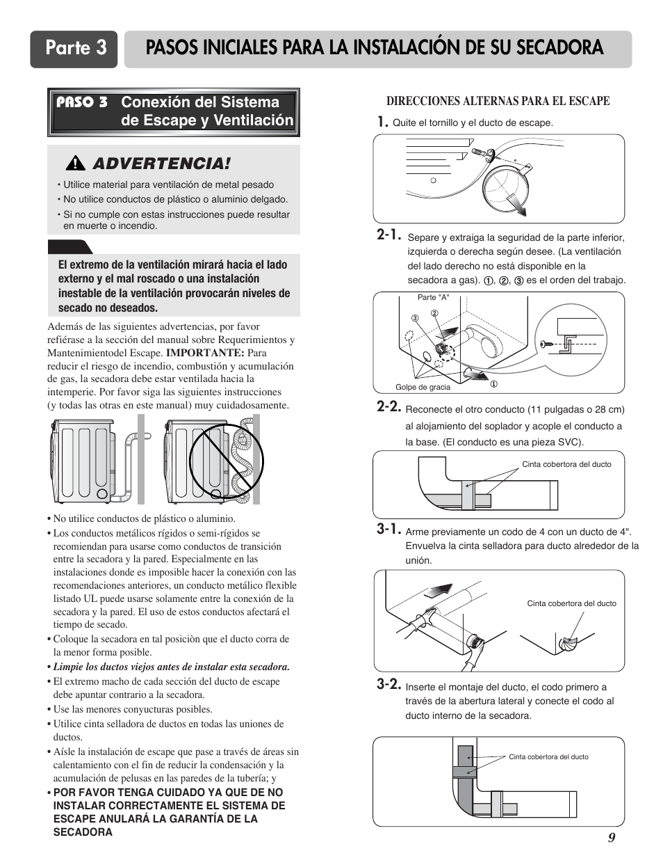 Advertencia | LG TD-V10150G User Manual | Page 42 / 65