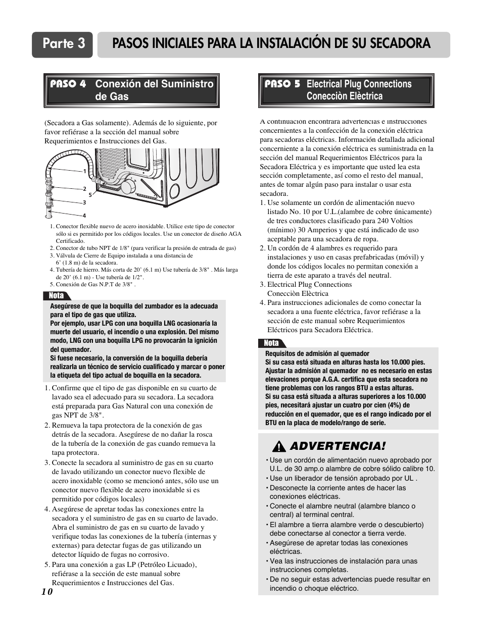 Advertencia | LG TD-V10150G User Manual | Page 43 / 65