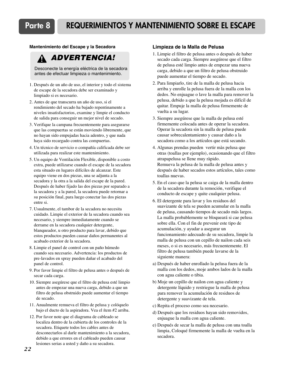 Advertencia | LG TD-V10150G User Manual | Page 55 / 65