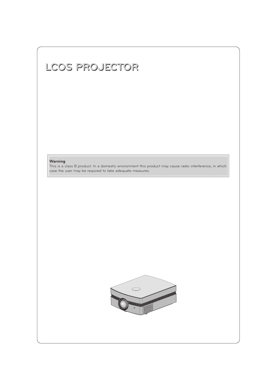 Lcos projector | LG CF181D User Manual | Page 2 / 36
