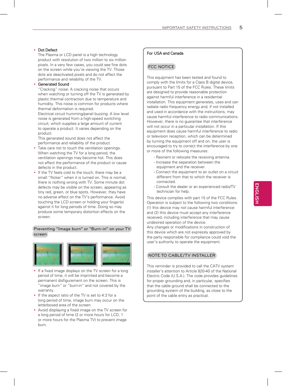 LG 50LA6200 User Manual | Page 5 / 52