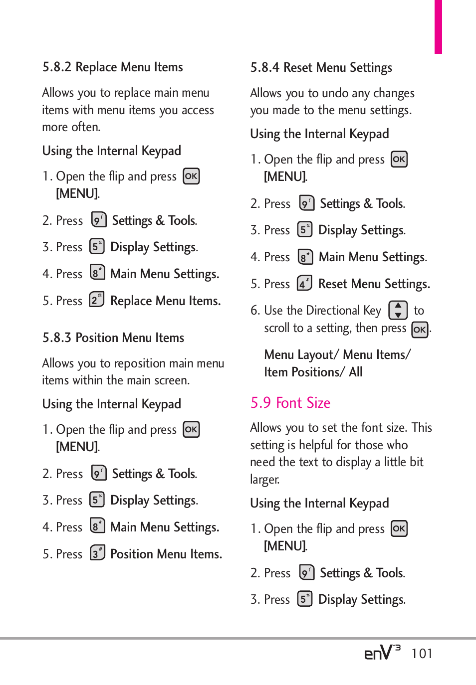 9 font size | LG LGVX9200 User Manual | Page 103 / 317