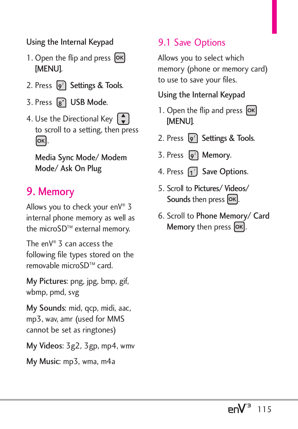 1 save options | LG LGVX9200 User Manual | Page 117 / 317