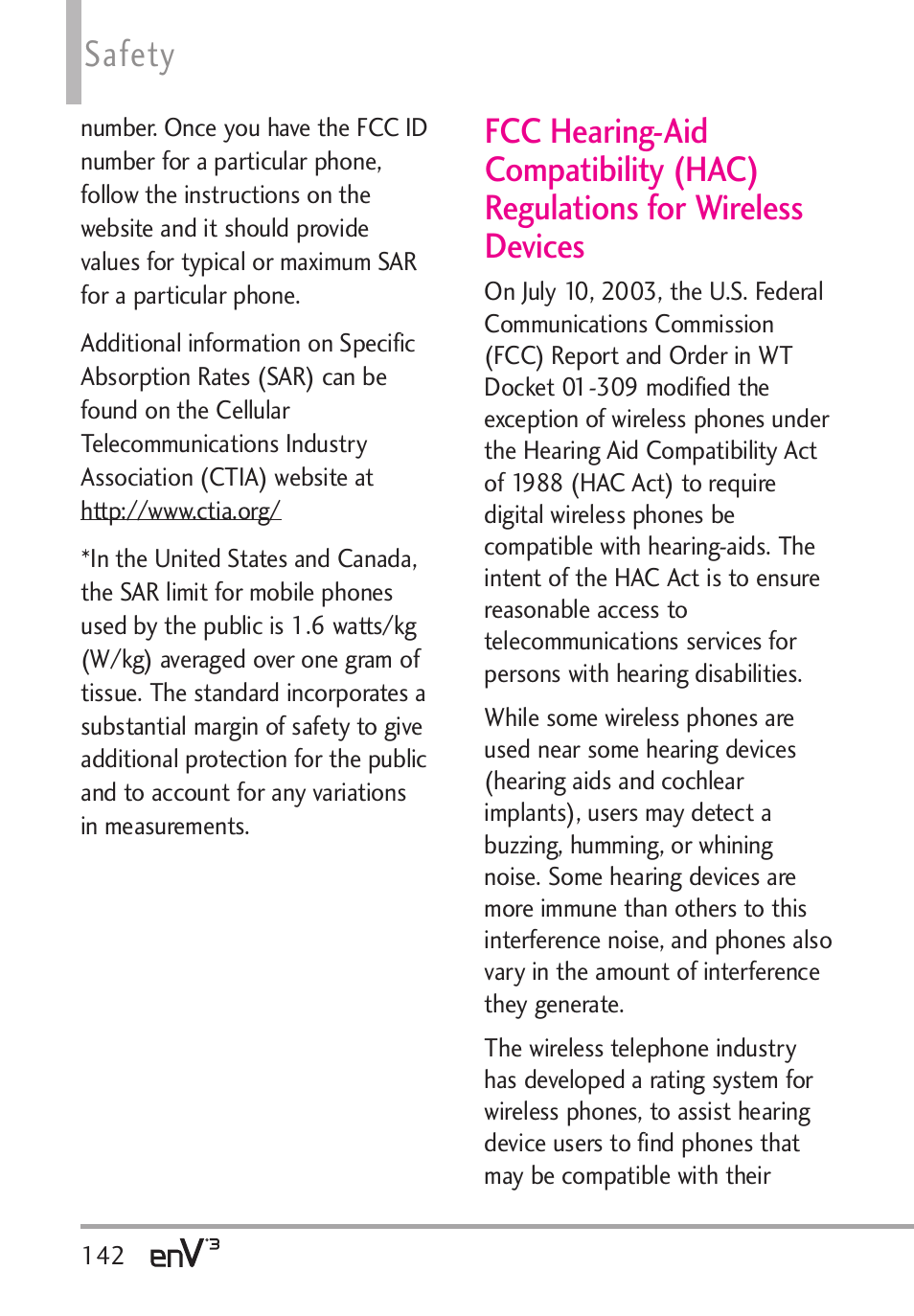 Safety | LG LGVX9200 User Manual | Page 144 / 317