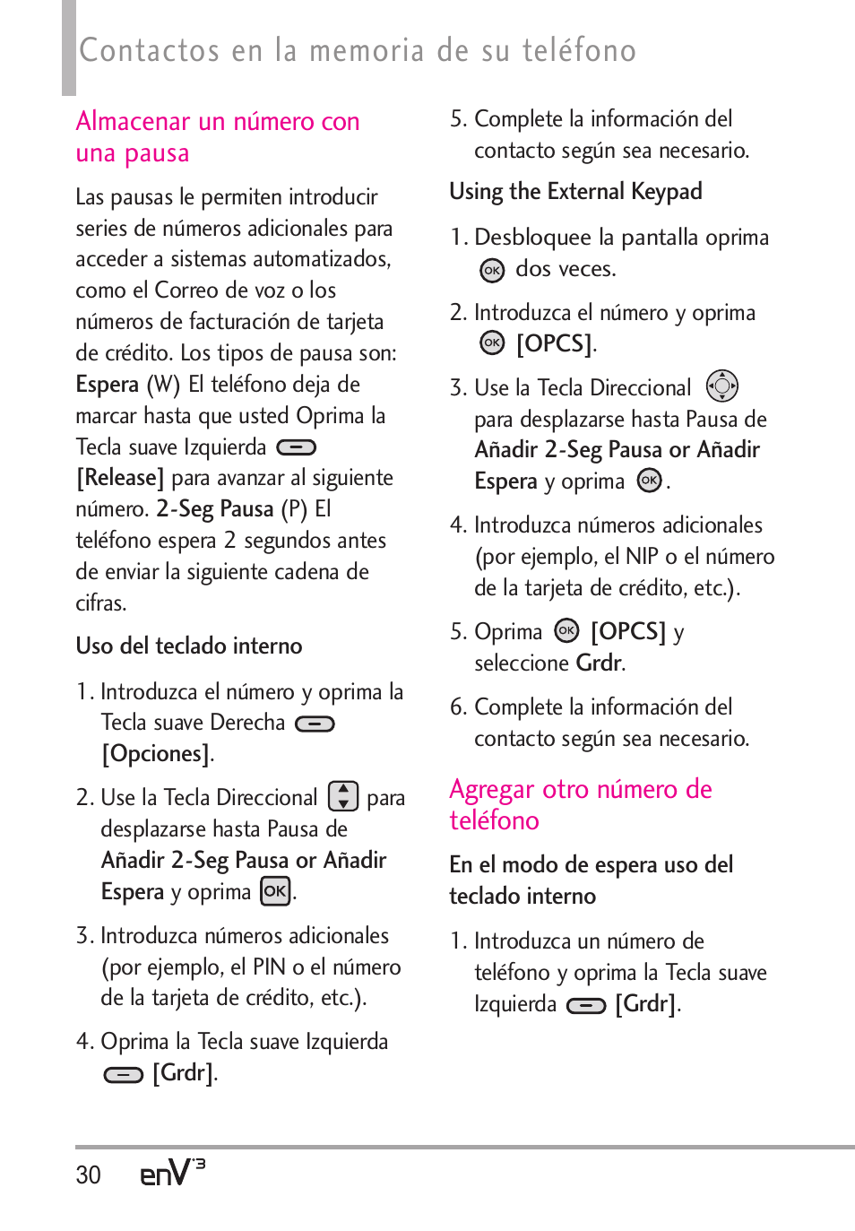 Almacenar un número con una pausa, Agregar otro número de teléfono | LG LGVX9200 User Manual | Page 185 / 317