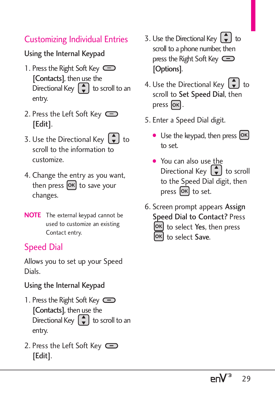 Customizing individual entries, Speed dial | LG LGVX9200 User Manual | Page 31 / 317