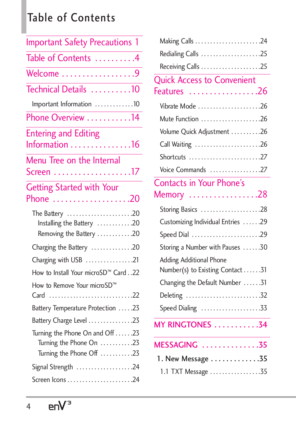 LG LGVX9200 User Manual | Page 6 / 317