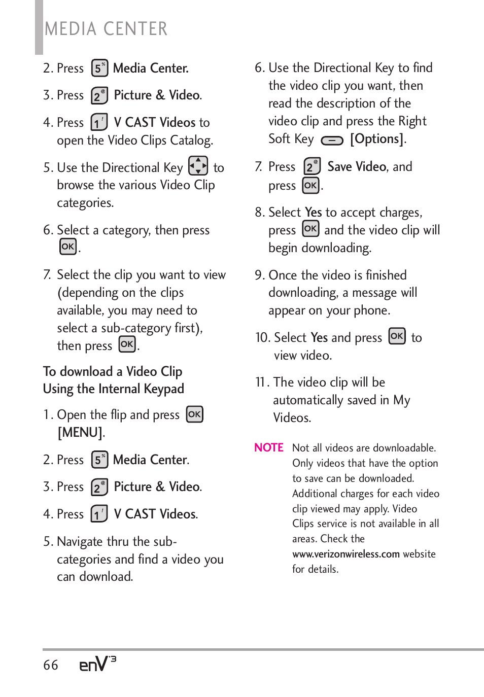 Media center | LG LGVX9200 User Manual | Page 68 / 317