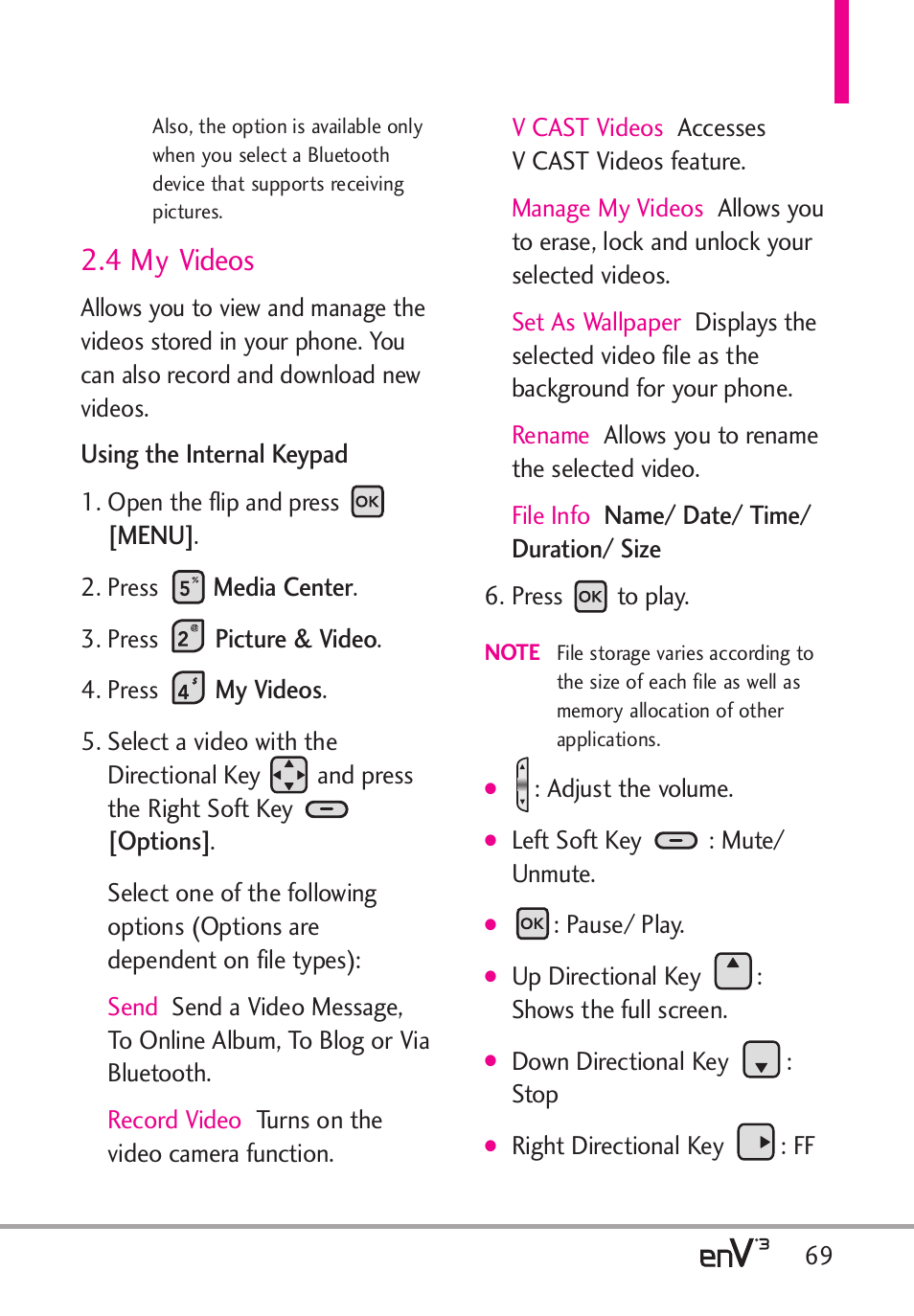 4 my videos | LG LGVX9200 User Manual | Page 71 / 317