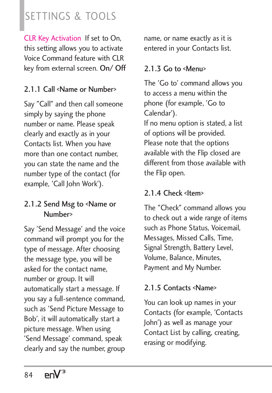 Settings & tools | LG LGVX9200 User Manual | Page 86 / 317