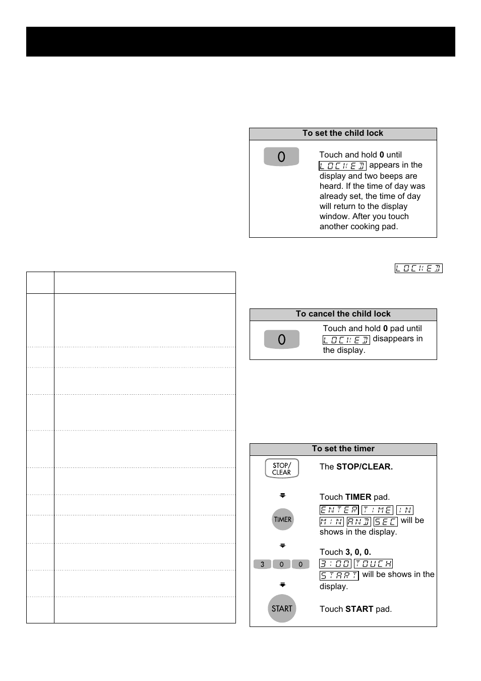 Using your microwave oven, 2 stage timed cooking, Microwave power levels | Child lock, Timer | LG MA2130W User Manual | Page 11 / 28
