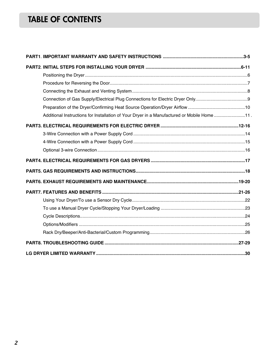 LG DLG0332W User Manual | Page 3 / 60