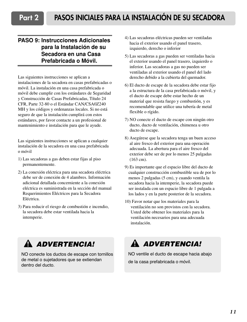 Advertencia | LG DLG0332W User Manual | Page 41 / 60