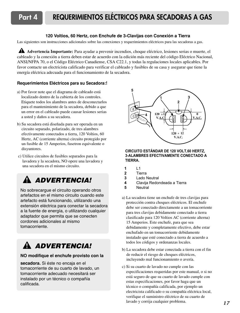 Advertencia | LG DLG0332W User Manual | Page 47 / 60
