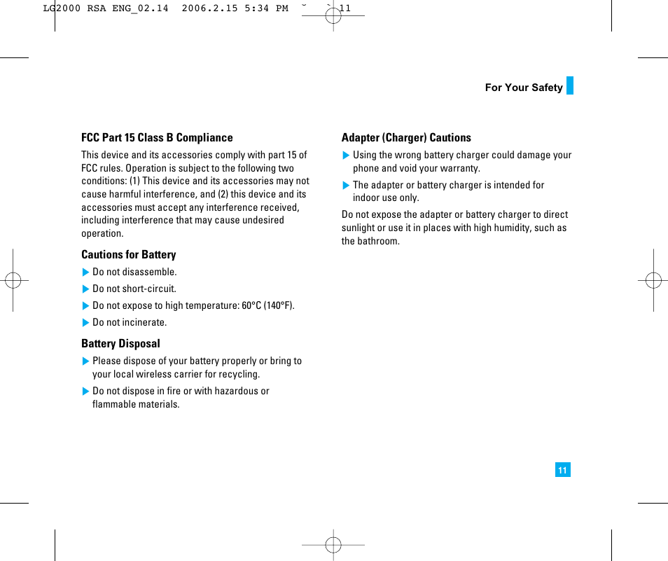 LG LG2000 User Manual | Page 15 / 98