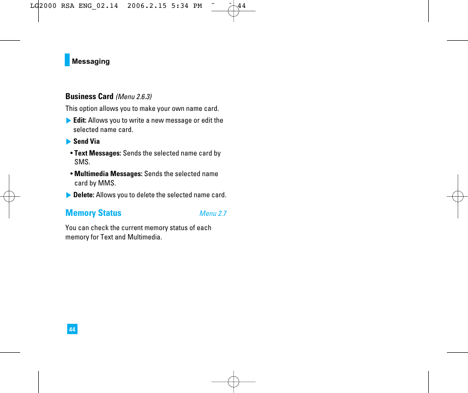 LG LG2000 User Manual | Page 48 / 98