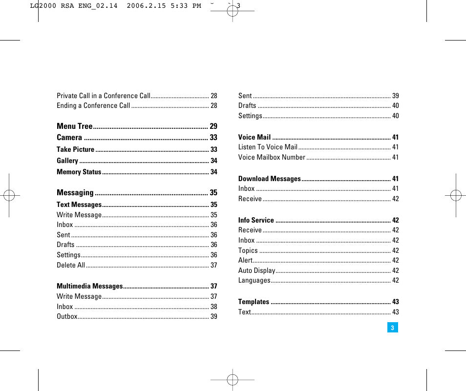 LG LG2000 User Manual | Page 7 / 98