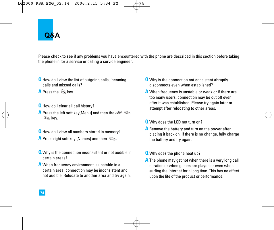 LG LG2000 User Manual | Page 78 / 98