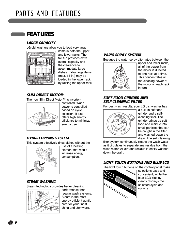 Features | LG LDF9932ST User Manual | Page 6 / 76