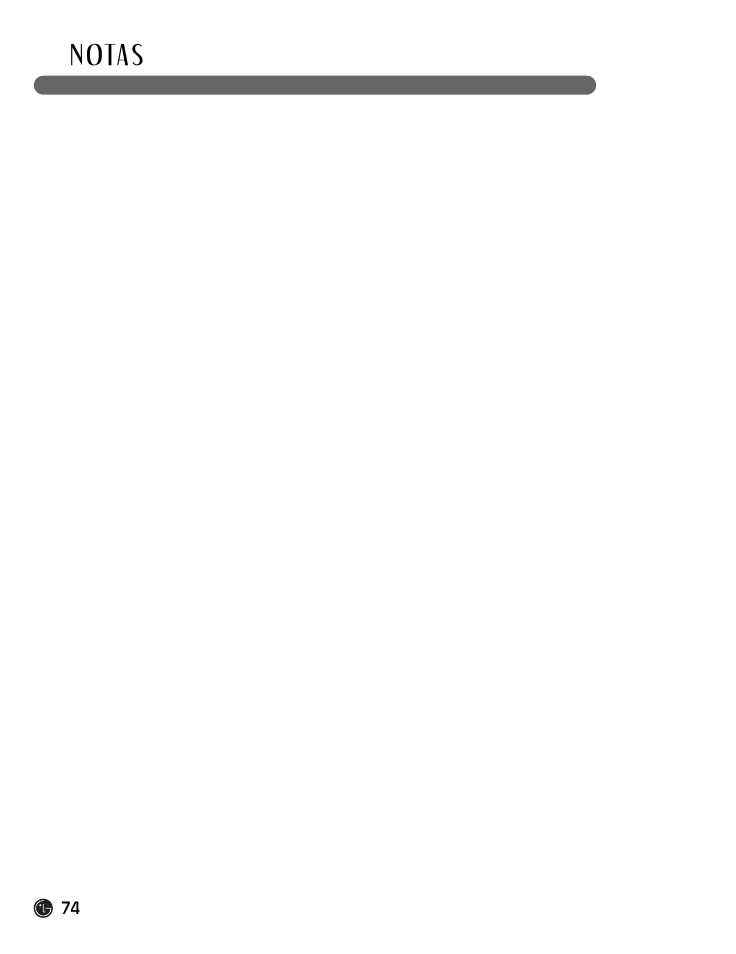 N ota s | LG LDF9932ST User Manual | Page 74 / 76